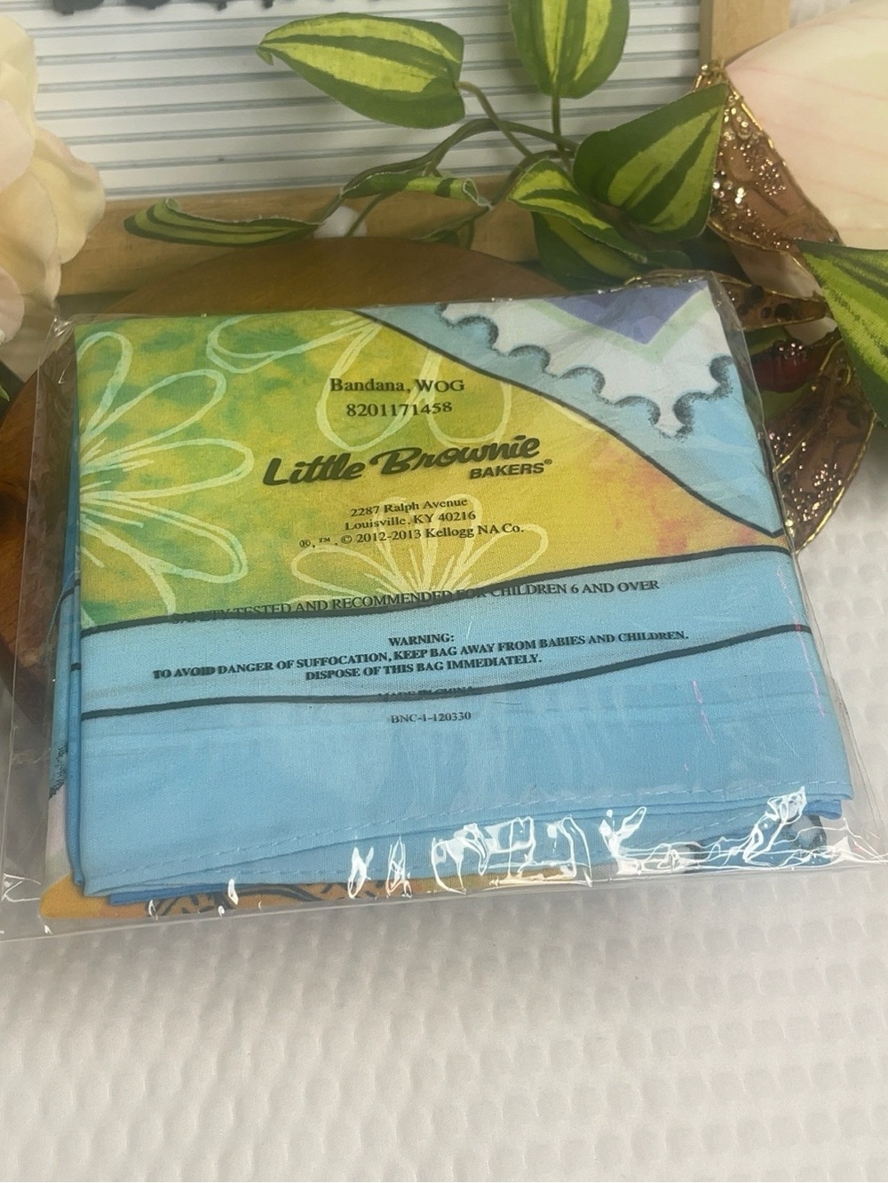 Little Brownie Bakers Bandana - Blue & Green Floral Print